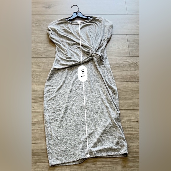 GAP Gray Knot-Front Midi Dress - Picture 3 of 4